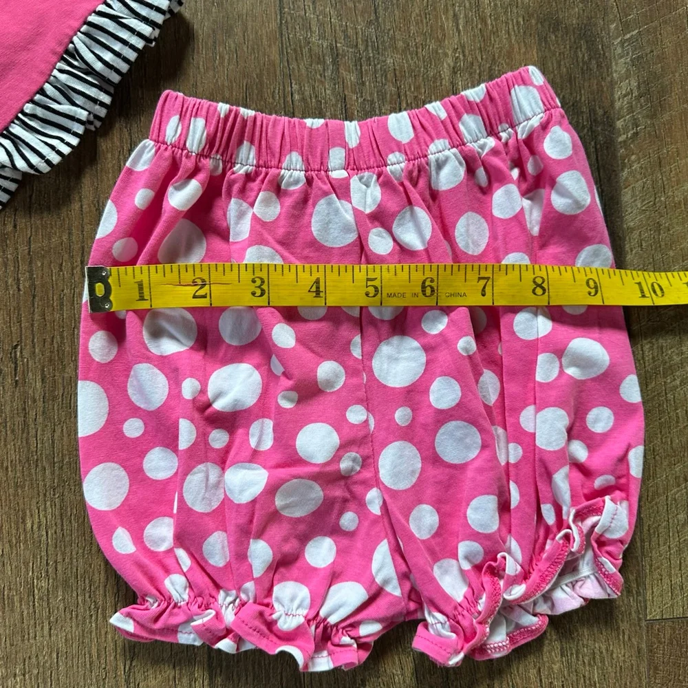 Girls Banana Split Matching Set 18 Months Pink White Polka Dot Mickey Disney